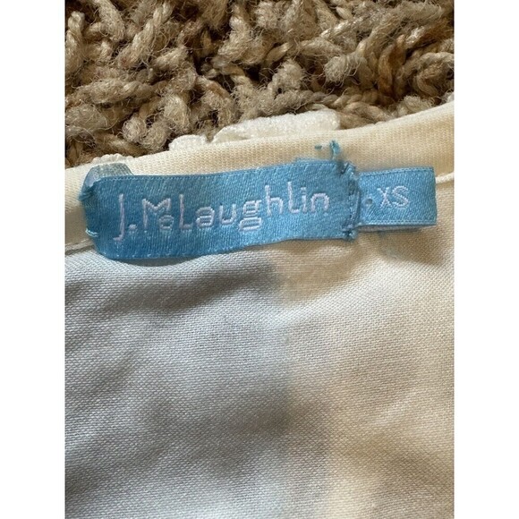 J. McLaughlin Dress Womens Size XS White Lace Cut Out Lined Short Sleeve - Picture 5 of 8